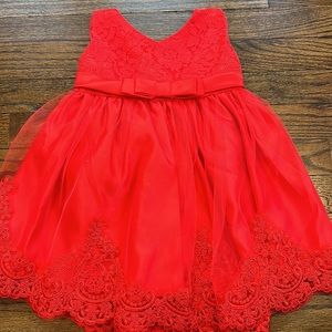 Red Festive Dress + matching headband - size 24 months